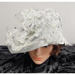 J.F.Y Collection New York Silver Womens Couture Hat